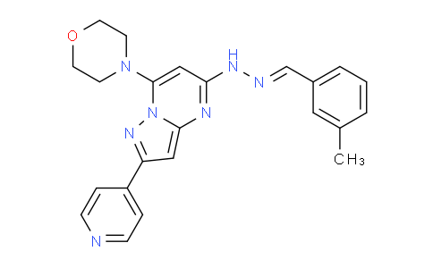 CAS No. 1232221-74-7, (E)-4-(5-(2-(3-methylbenzylidene)hydrazinyl)-2-(pyridin-4-yl)pyrazolo[1,5-a]pyrimidin-7-yl)morpholine