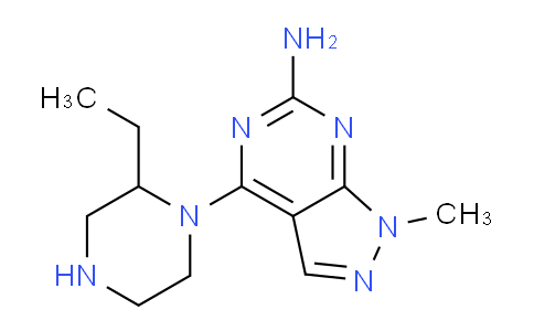 CAS No. 1802489-59-3, 4-(2-Ethylpiperazin-1-yl)-1-methyl-1H-pyrazolo[3,4-d]pyrimidin-6-amine