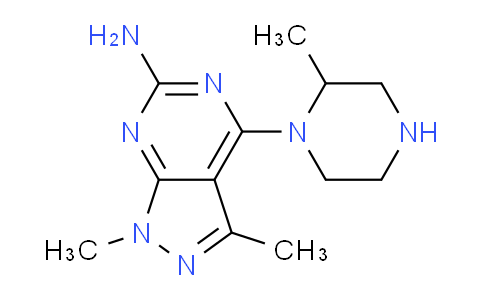 CAS No. 1802489-70-8, 1,3-Dimethyl-4-(2-methylpiperazin-1-yl)-1H-pyrazolo[3,4-d]pyrimidin-6-amine