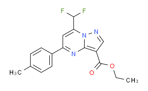 CAS No. 438218-13-4, Ethyl 7-(difluoromethyl)-5-(4-methylphenyl)-pyrazolo[1,5-a]pyrimidine-3-carboxylate