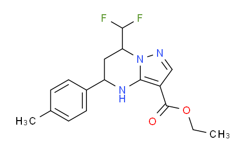 DY778886 | 738603-08-2 | Ethyl 7-(difluoromethyl)-5-(p-tolyl)-4,5,6,7-tetrahydropyrazolo[1,5-a]pyrimidine-3-carboxylate