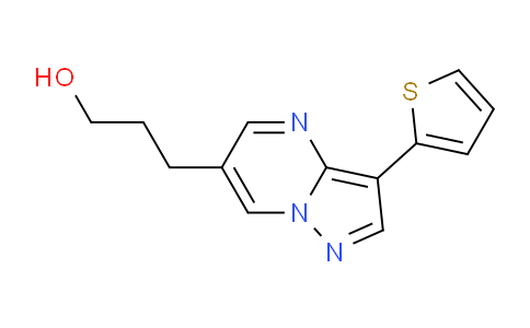 CAS No. 893613-21-3, 3-(3-(Thiophen-2-yl)pyrazolo[1,5-a]pyrimidin-6-yl)propan-1-ol