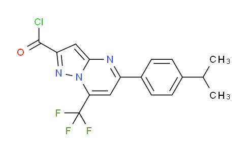 CAS No. 865412-32-4, 5-(4-Isopropylphenyl)-7-(trifluoromethyl)pyrazolo[1,5-a]pyrimidine-2-carbonyl chloride