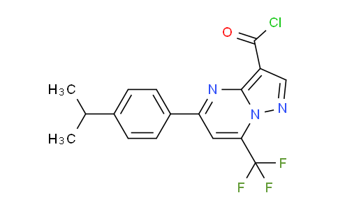 CAS No. 865412-31-3, 5-(4-Isopropylphenyl)-7-(trifluoromethyl)pyrazolo[1,5-a]pyrimidine-3-carbonyl chloride