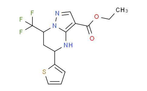 CAS No. 827592-52-9, Ethyl 5-(thiophen-2-yl)-7-(trifluoromethyl)-4,5,6,7-tetrahydropyrazolo[1,5-a]pyrimidine-3-carboxylate