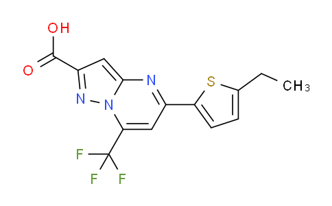 CAS No. 676624-08-1, 5-(5-Ethylthiophen-2-yl)-7-(trifluoromethyl)pyrazolo[1,5-a]pyrimidine-2-carboxylic acid