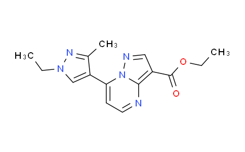 CAS No. 1005695-87-3, Ethyl 7-(1-ethyl-3-methyl-1H-pyrazol-4-yl)pyrazolo[1,5-a]pyrimidine-3-carboxylate