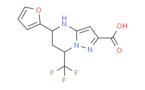 CAS No. 381175-08-2, 5-(Furan-2-yl)-7-(trifluoromethyl)-4,5,6,7-tetrahydropyrazolo[1,5-a]pyrimidine-2-carboxylic acid