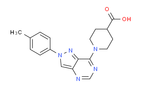 DY779118 | 1170135-79-1 | 1-(2-(p-Tolyl)-2H-pyrazolo[4,3-d]pyrimidin-7-yl)piperidine-4-carboxylic acid