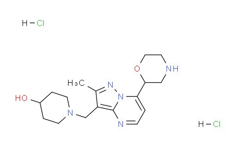 DY779122 | 1361113-79-2 | 1-((2-Methyl-7-(morpholin-2-yl)pyrazolo[1,5-a]pyrimidin-3-yl)methyl)piperidin-4-ol dihydrochloride