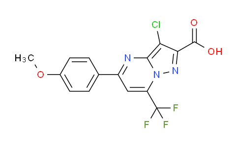 DY779123 | 312922-09-1 | 3-Chloro-5-(4-methoxyphenyl)-7-(trifluoromethyl)pyrazolo[1,5-a]pyrimidine-2-carboxylic acid
