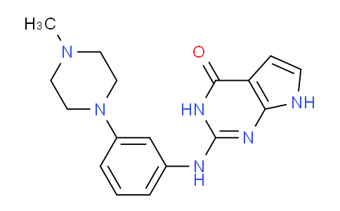 CAS No. 1142947-80-5, 2-((3-(4-methylpiperazin-1-yl)phenyl)amino)-3,7-dihydro-4H-pyrrolo[2,3-d]pyrimidin-4-one
