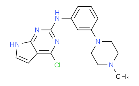 CAS No. 1142947-81-6, 4-chloro-N-(3-(4-methylpiperazin-1-yl)phenyl)-7H-pyrrolo[2,3-d]pyrimidin-2-amine