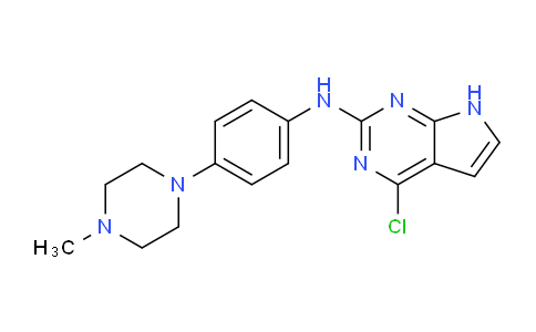 CAS No. 1142946-17-5, 4-chloro-N-(4-(4-methylpiperazin-1-yl)phenyl)-7H-pyrrolo[2,3-d]pyrimidin-2-amine