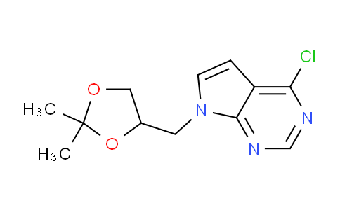 CAS No. 86634-66-4, 4-chloro-7-((2,2-dimethyl-1,3-dioxolan-4-yl)methyl)-7H-pyrrolo[2,3-d]pyrimidine