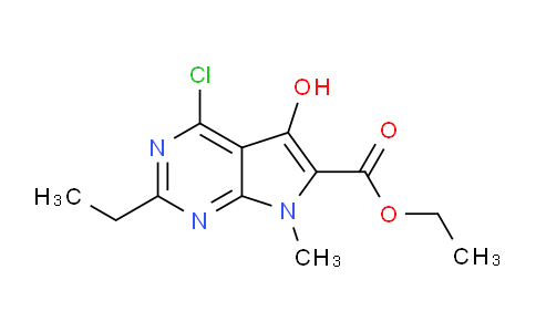 CAS No. 1269118-48-0, ethyl 4-chloro-2-ethyl-5-hydroxy-7-methyl-7H-pyrrolo[2,3-d]pyrimidine-6-carboxylate