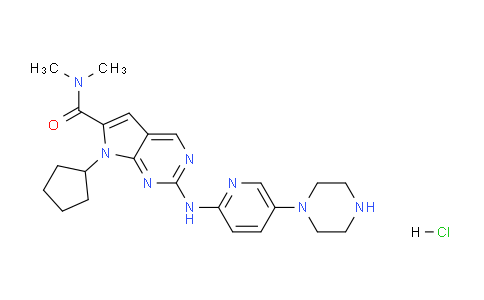 CAS No. 1211443-80-9, 7-cyclopentyl-N,N-dimethyl-2-((5-(piperazin-1-yl)pyridin-2-yl)amino)-7H-pyrrolo[2,3-d]pyrimidine-6-carboxamide hydrochloride