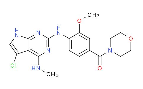 CAS No. 1700693-08-8, (4-((5-Chloro-4-(methylamino)-7H-pyrrolo[2,3-d]pyrimidin-2-yl)amino)-3-methoxyphenyl)(morpholino)methanone
