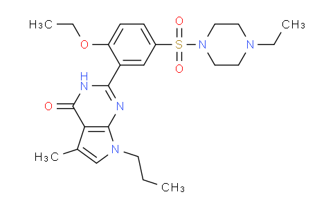 CAS No. 804518-63-6, 2-(2-Ethoxy-5-((4-ethylpiperazin-1-yl)sulfonyl)phenyl)-5-methyl-7-propyl-3H-pyrrolo[2,3-d]pyrimidin-4(7H)-one
