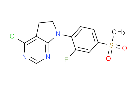 CAS No. 1001397-19-8, 4-Chloro-7-(2-fluoro-4-(methylsulfonyl)phenyl)-6,7-dihydro-5H-pyrrolo[2,3-d]pyrimidine