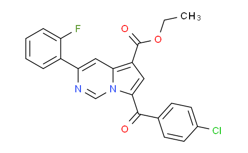 CAS No. 302912-52-3, Ethyl 7-(4-chlorobenzoyl)-3-(2-fluorophenyl)pyrrolo[1,2-c]pyrimidine-5-carboxylate