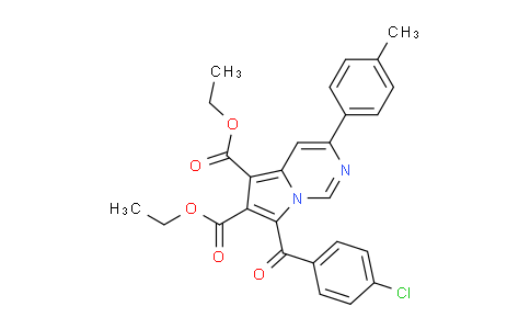 CAS No. 618070-15-8, Diethyl 7-(4-chlorobenzoyl)-3-(p-tolyl)pyrrolo[1,2-c]pyrimidine-5,6-dicarboxylate