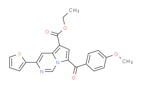 CAS No. 502959-83-3, Ethyl 7-(4-methoxybenzoyl)-3-(thiophen-2-yl)pyrrolo[1,2-c]pyrimidine-5-carboxylate