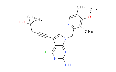 CAS No. 911397-80-3, 5-(2-Amino-4-chloro-7-((4-methoxy-3,5-dimethylpyridin-2-yl)methyl)-7H-pyrrolo[2,3-d]pyrimidin-5-yl)-2-methylpent-4-yn-2-ol