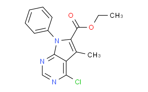 CAS No. 245728-43-2, Ethyl 4-chloro-5-methyl-7-phenyl-7H-pyrrolo[2,3-d]pyrimidine-6-carboxylate