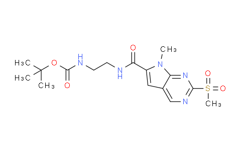 DY779438 | 1956319-34-8 | tert-Butyl (2-(7-methyl-2-(methylsulfonyl)-7H-pyrrolo[2,3-d]pyrimidine-6-carboxamido)ethyl)carbamate