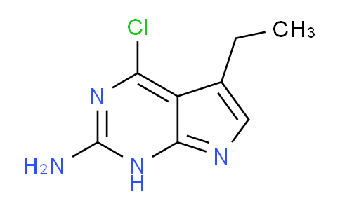CAS No. 213623-59-7, 4-Chloro-5-ethyl-1H-pyrrolo[2,3-d]pyrimidin-2-amine