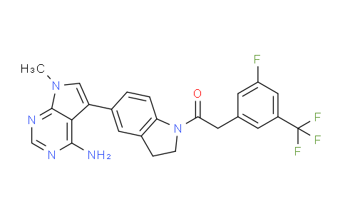 CAS No. 1337531-89-1, 1-(5-(4-Amino-7-methyl-7H-pyrrolo[2,3-d]pyrimidin-5-yl)indolin-1-yl)-2-(3-fluoro-5-(trifluoromethyl)phenyl)ethanone