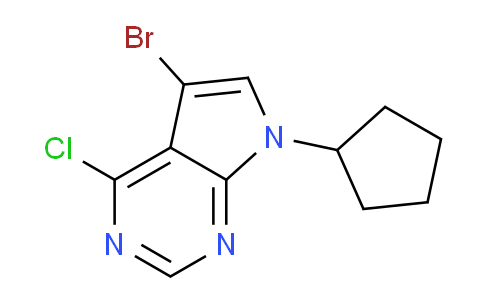 CAS No. 717900-59-9, 5-bromo-4-chloro-7-cyclopentyl-7H-pyrrolo[2,3-d]pyrimidine