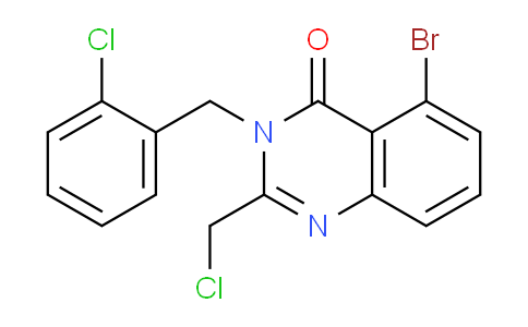 CAS No. 1293915-61-3, 5-Bromo-3-(2-chlorobenzyl)-2-(chloromethyl)quinazolin-4(3H)-one