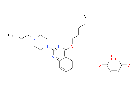CAS No. 129664-04-6, 4-(Pentyloxy)-2-(4-propylpiperazin-1-yl)quinazoline maleate