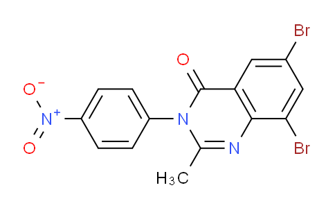 CAS No. 133764-68-8, 6,8-Dibromo-2-methyl-3-(4-nitrophenyl)quinazolin-4(3H)-one