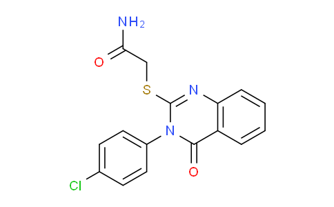 CAS No. 134615-88-6, 2-((3-(4-Chlorophenyl)-4-oxo-3,4-dihydroquinazolin-2-yl)thio)acetamide