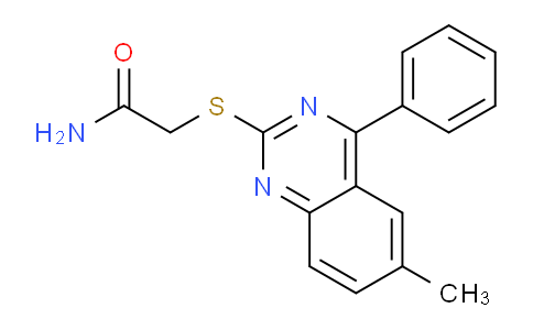 CAS No. 1447960-59-9, 2-((6-Methyl-4-phenylquinazolin-2-yl)thio)acetamide