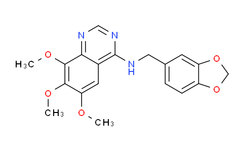 CAS No. 150450-00-3, N-(Benzo[d][1,3]dioxol-5-ylmethyl)-6,7,8-trimethoxyquinazolin-4-amine