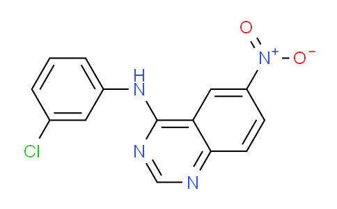 CAS No. 153436-72-7, N-(3-Chlorophenyl)-6-nitroquinazolin-4-amine