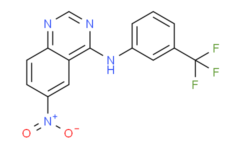 CAS No. 153436-73-8, 6-Nitro-N-(3-(trifluoromethyl)phenyl)quinazolin-4-amine