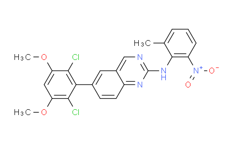 CAS No. 1538605-09-2, 6-(2,6-Dichloro-3,5-dimethoxyphenyl)-N-(2-methyl-6-nitrophenyl)quinazolin-2-amine