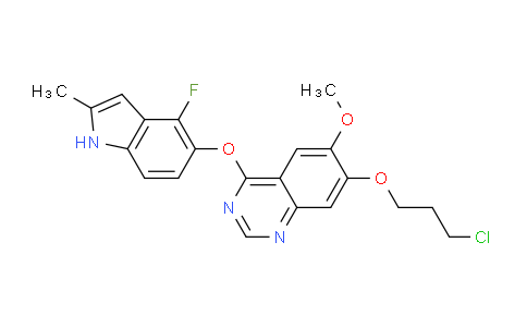 CAS No. 1622317-23-0, 7-(3-Chloropropoxy)-4-((4-fluoro-2-methyl-1H-indol-5-yl)oxy)-6-methoxyquinazoline