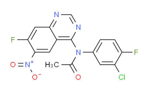 CAS No. 1632286-05-5, N-(3-Chloro-4-fluorophenyl)-N-(7-fluoro-6-nitroquinazolin-4-yl)acetamide