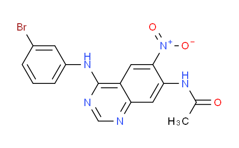 CAS No. 169205-91-8, N-(4-((3-Bromophenyl)amino)-6-nitroquinazolin-7-yl)acetamide