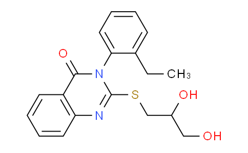 CAS No. 177951-40-5, 2-((2,3-Dihydroxypropyl)thio)-3-(2-ethylphenyl)quinazolin-4(3H)-one