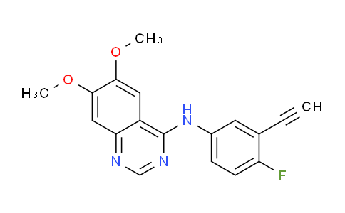 CAS No. 183321-78-0, N-(3-Ethynyl-4-fluorophenyl)-6,7-dimethoxyquinazolin-4-amine