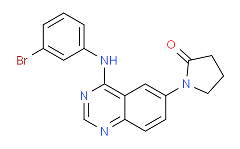 CAS No. 1956332-19-6, 1-(4-((3-Bromophenyl)amino)quinazolin-6-yl)pyrrolidin-2-one