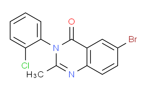 CAS No. 19868-06-5, 6-Bromo-3-(2-chlorophenyl)-2-methylquinazolin-4(3H)-one