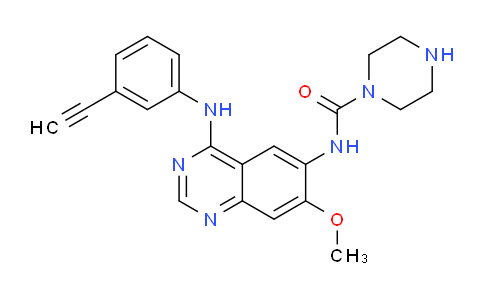 CAS No. 2044706-75-2, N-(4-((3-Ethynylphenyl)amino)-7-methoxyquinazolin-6-yl)piperazine-1-carboxamide